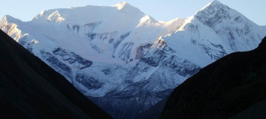 Annapurna Circuit Trek - Specticular view of  Annapurna  from Manang area on the  way to Annapurna Circuit Trekking