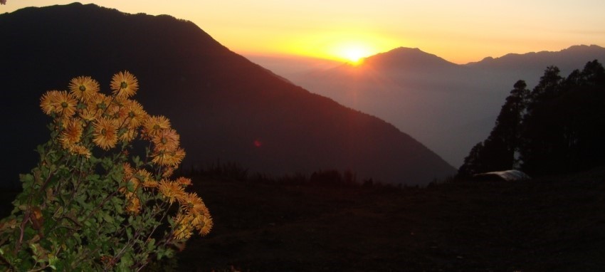 Langtang Gosaikunda Trek - Sunset  view  from Singgomba- Langtang Gosainkunda Trekking