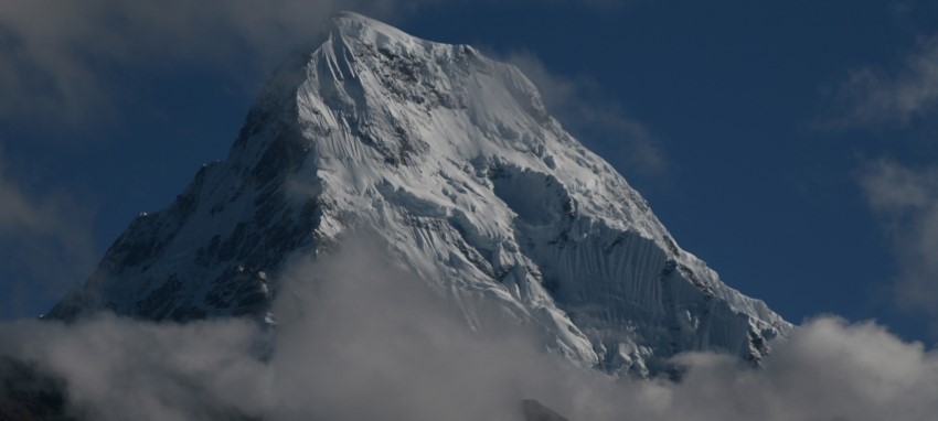 Khayar Lake Trek - View of Annapurna south from Khayer lake/Khopra Trek