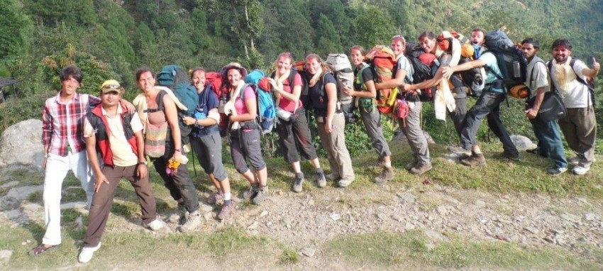 Our guides and porters - High Himalayan Trekking and Expedition's guide and porters team