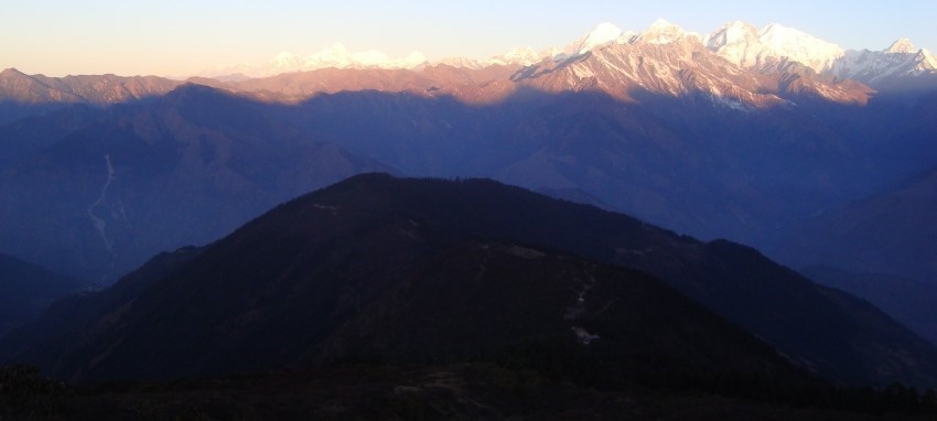 Trek du circuit de Helambu - Vue Lever de Helambu Valley